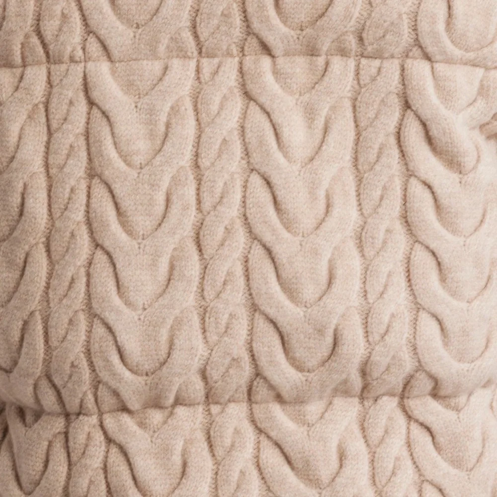 Varley Beige Cable Knit Puffer Jacket, size Large, NEW - Picture 6 of 16